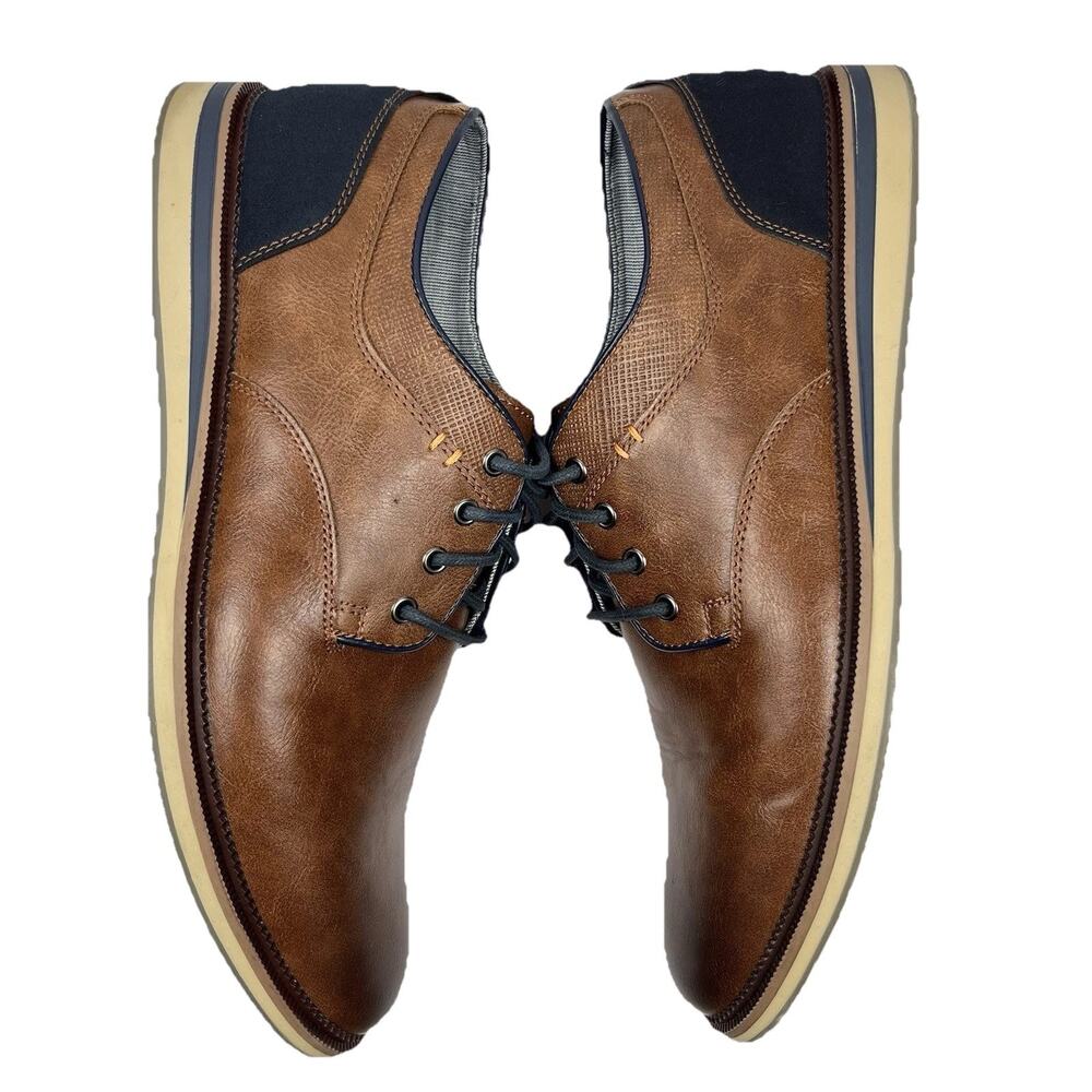 Sonoma Mens Dress Shoes Ortholite‎ Eco Sz 11.5 Brown Navy Preppy College Classic - Picture 6 of 10